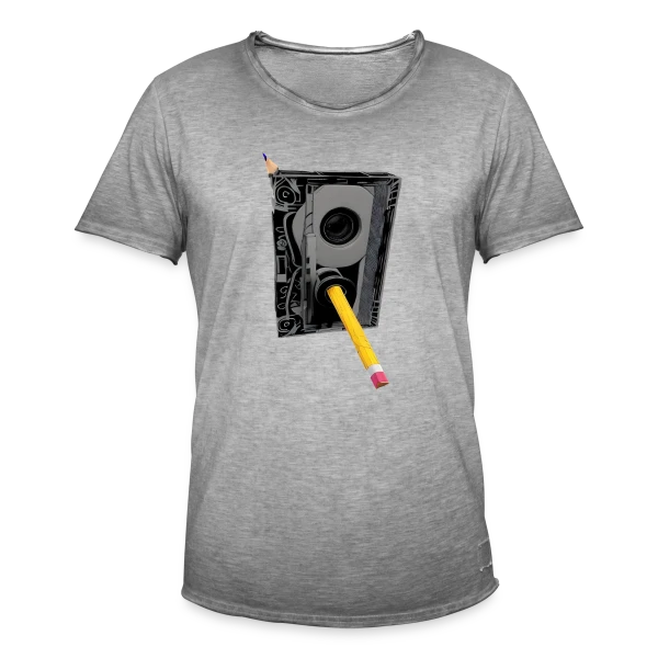 Cassette Détaillée Crayon Jaune sur T-shirt vintage Homme