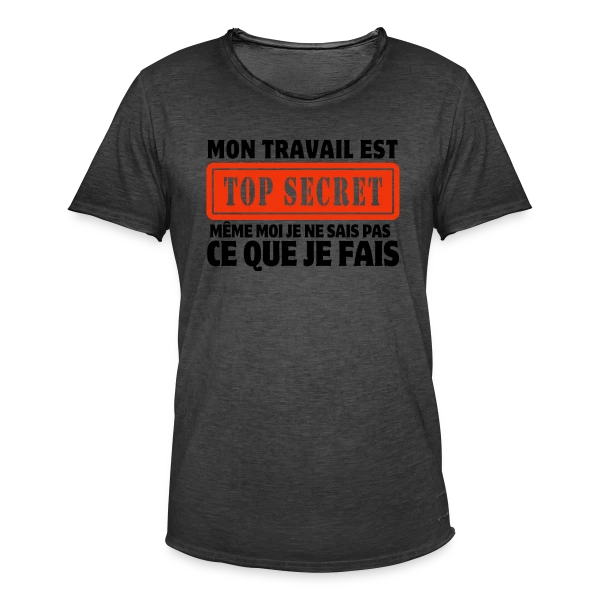 Humour au Bureau : Le Travail en Dérision sur T-shirt vintage Homme