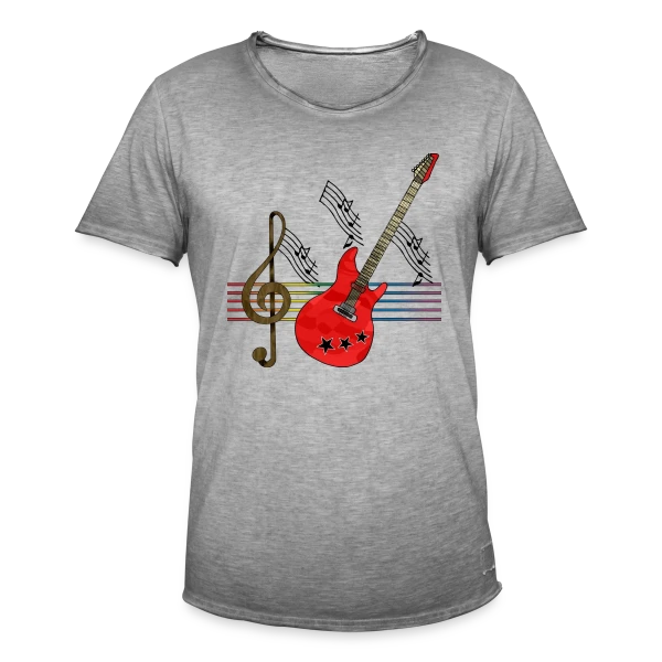 Guitare Addict sur T-shirt vintage Homme
