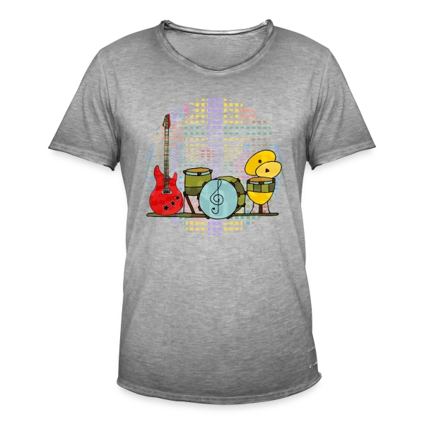 Mélodies d'Instruments sur T-shirt vintage Homme