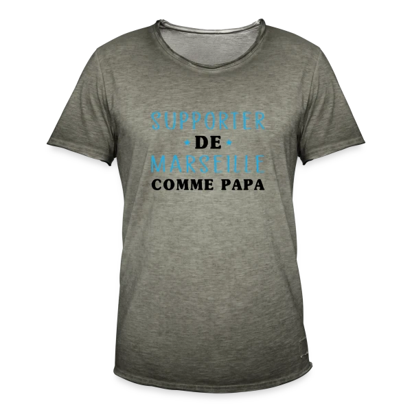 Supporter Marseillais Comme Papa sur T-shirt vintage Homme