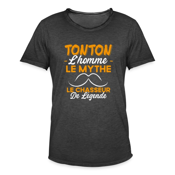 Tonton Le Chasseur de Légende - Cadeau Humour sur T-shirt vintage Homme