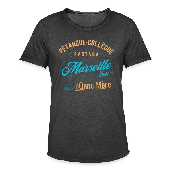Mots Doux de Marseille sur T-shirt vintage Homme