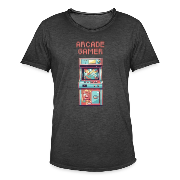 Arcade Gamer Rétro : Le Culte des Salles Obscures sur T-shirt vintage Homme