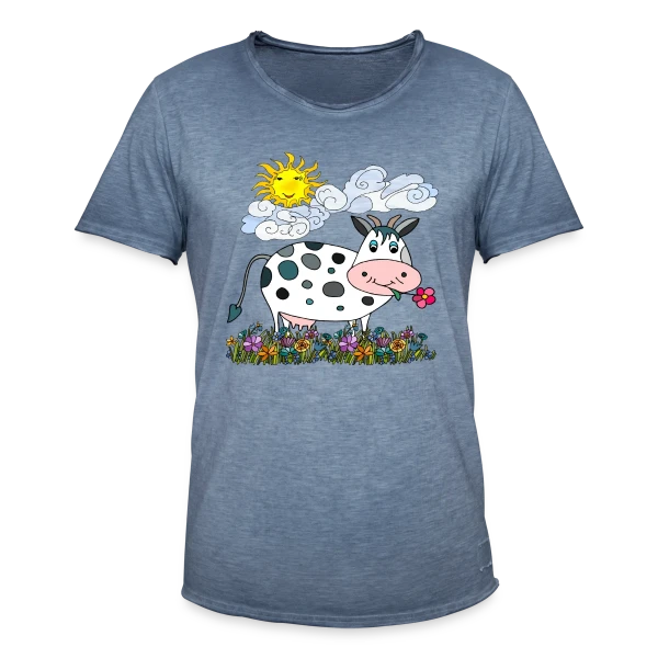 La Vache Stylée sur T-shirt vintage Homme