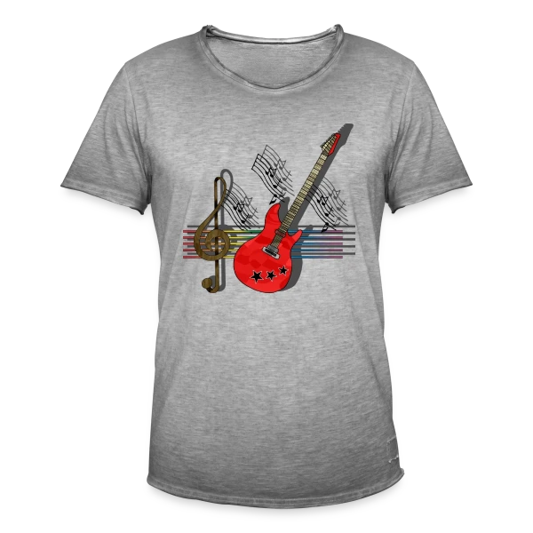 Passion Guitare sur T-shirt vintage Homme