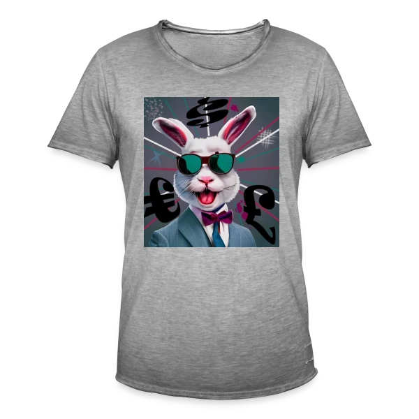 Lapin Business Man sur T-shirt vintage Homme