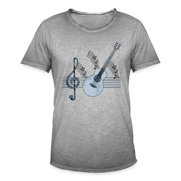 Mélodie Guitare sur T-shirt vintage Homme