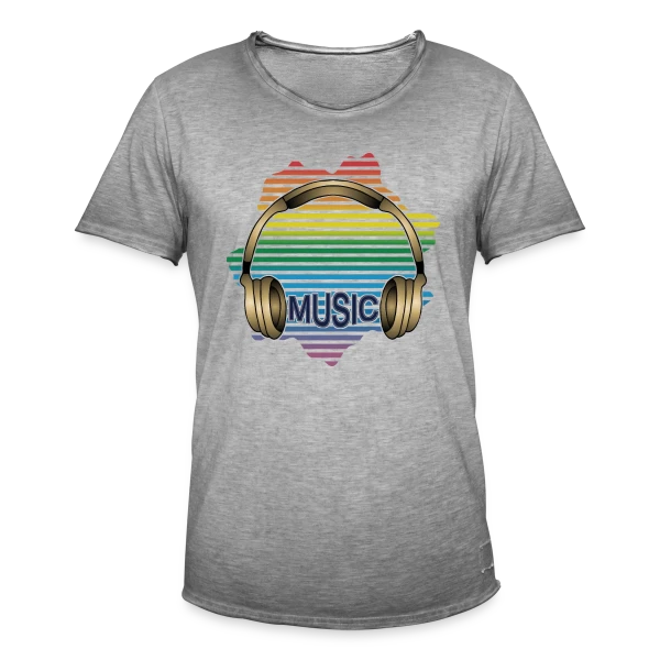 Casque Audio Stylé sur T-shirt vintage Homme