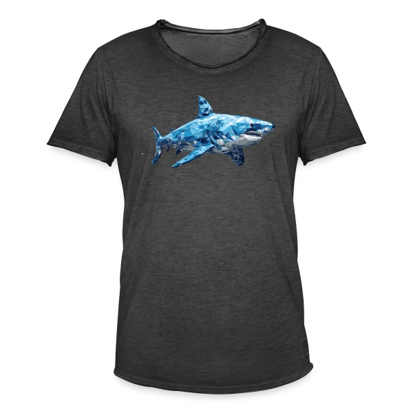 Grand Requin Blanc sur T-shirt vintage Homme