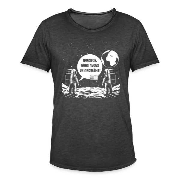 Houston, Nous avons un Problème - Citation Spatiale sur T-shirt vintage Homme