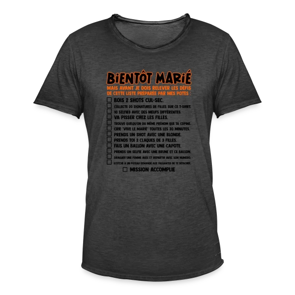 Défis EVG Futur Marié sur T-shirt vintage Homme