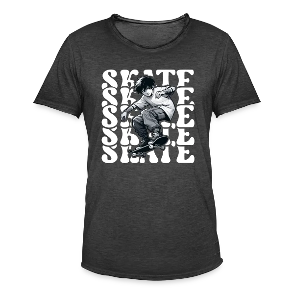 Jeune Skater Manga Urbain sur T-shirt vintage Homme