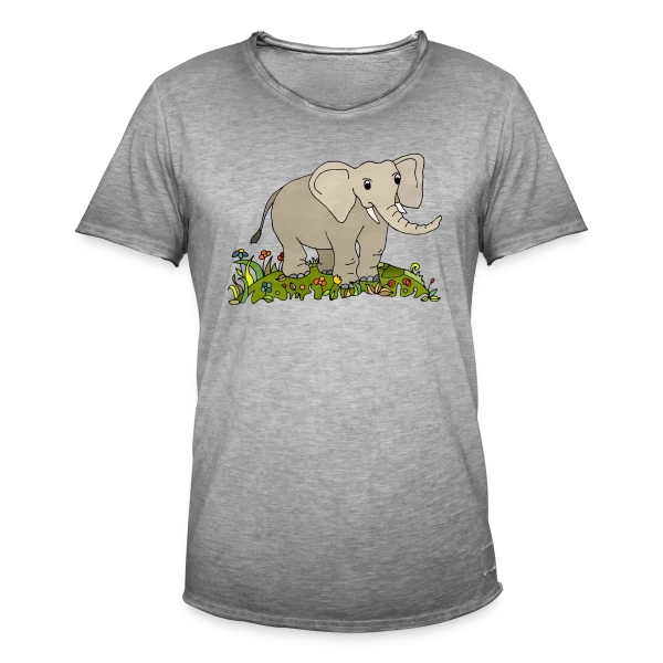 L'Éléphant Majestueux sur T-shirt vintage Homme