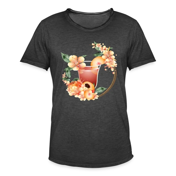 Cocktail Pêche en Fleurs: Douceur Estivale sur T-shirt vintage Homme