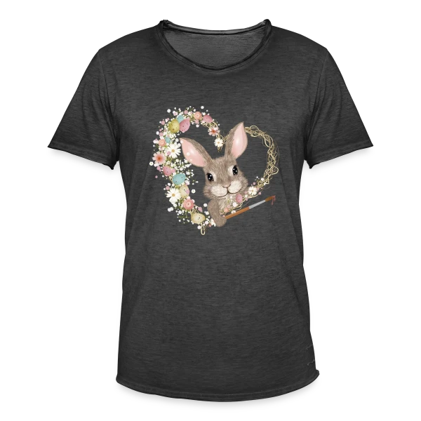 Lapin de Pâques Artiste : Cœur d'Œufs Pastel sur T-shirt vintage Homme