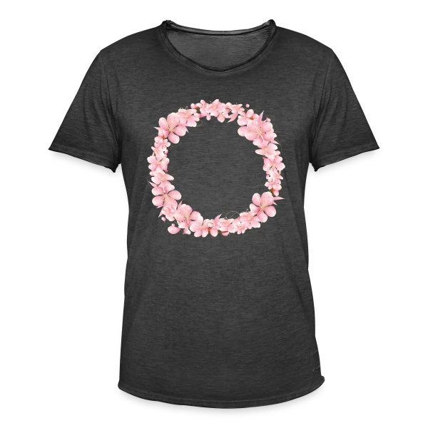 Couronne Florale Rosée : L'Éclat du Printemps sur T-shirt vintage Homme