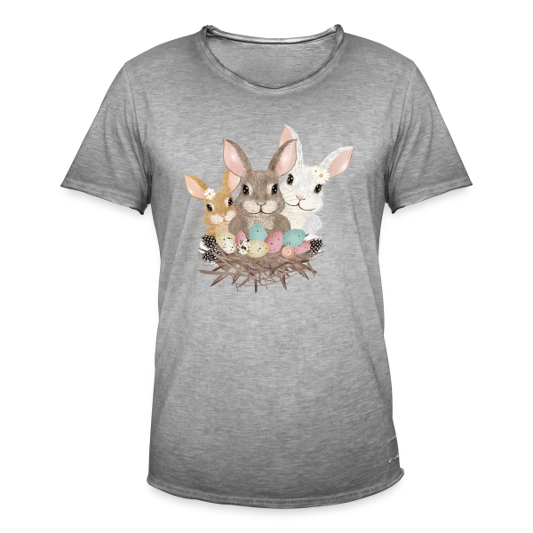 Famille de Lapins de Pâques Pastel Adorables sur T-shirt vintage Homme