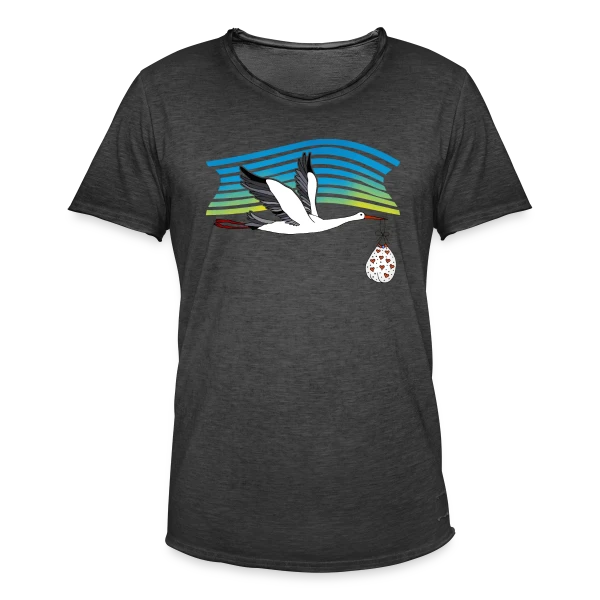 Cigogne Majestueuse sur T-shirt vintage Homme