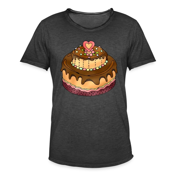 Gâteau Festif sur T-shirt vintage Homme