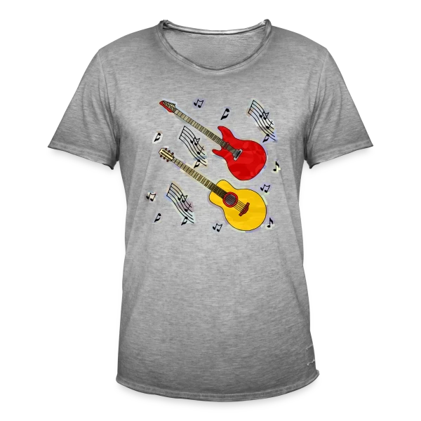 Mélodie Guitare Vintage sur T-shirt vintage Homme