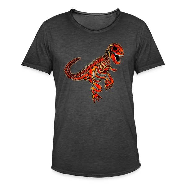 T-Rex Fossile Rouge Éclatant sur T-shirt vintage Homme