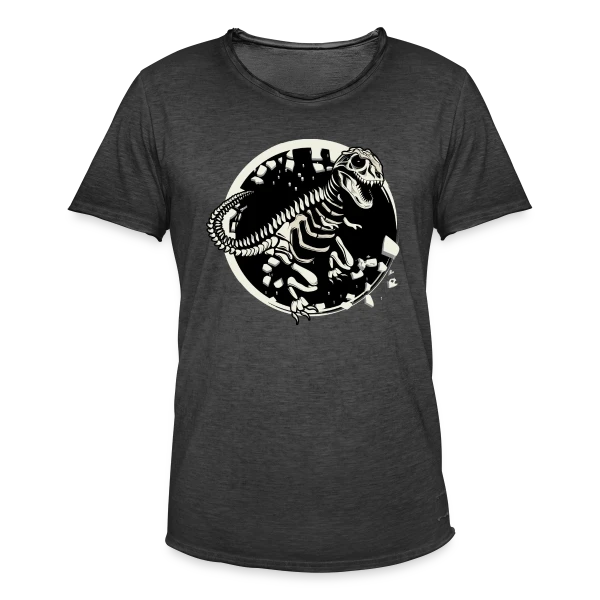 T-Rex Fossile : Le Squelette de Dinosaure Mythique sur T-shirt vintage Homme