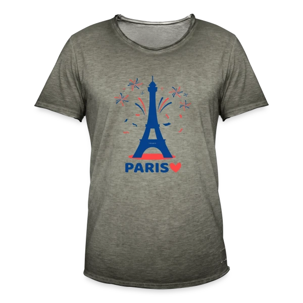 Tour Eiffel Festive Enfants sur T-shirt vintage Homme