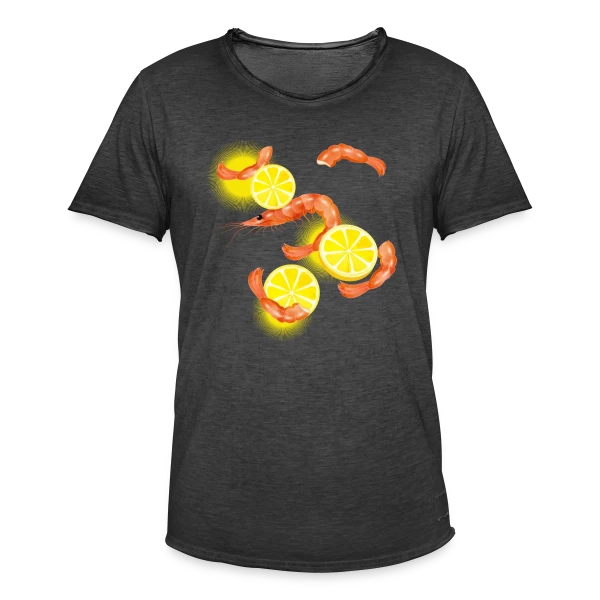Crevettes et Citron Frais sur T-shirt vintage Homme