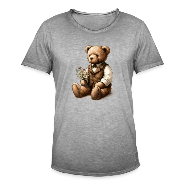 Teddy Vintage Fleuri: Douce Nostalgie sur T-shirt vintage Homme