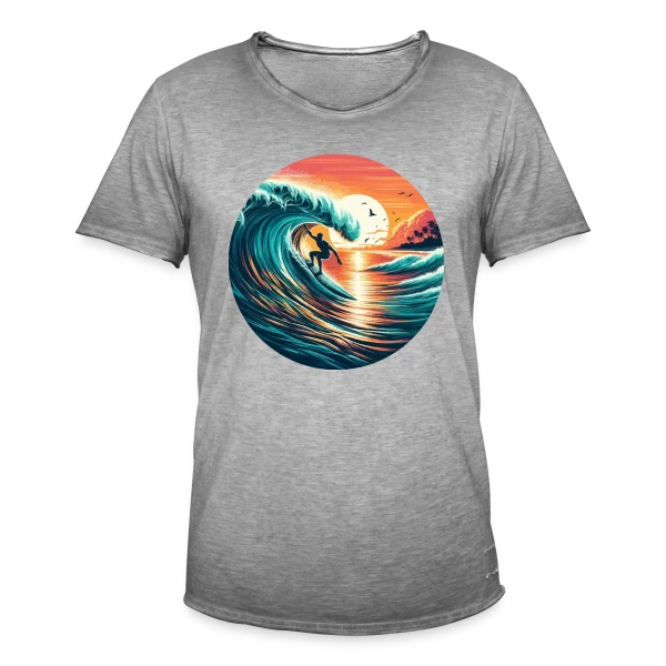 Sunset Surfer | T-Shirt Ambiance Plage & Coucher de Soleil sur T-shirt vintage Homme