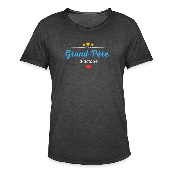 Grand-Père d'Amour : Personnalisé avec Noms des Petits-Enfants sur T-shirt vintage Homme