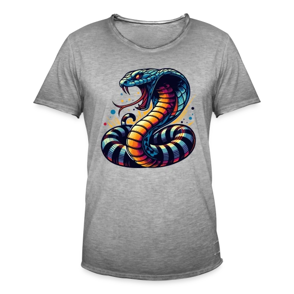 Cobra Vibrant : Style Sauvage et Énergique sur T-shirt vintage Homme