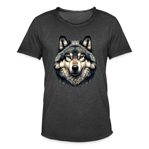 Tête de Loup Réaliste sur T-shirt vintage Homme