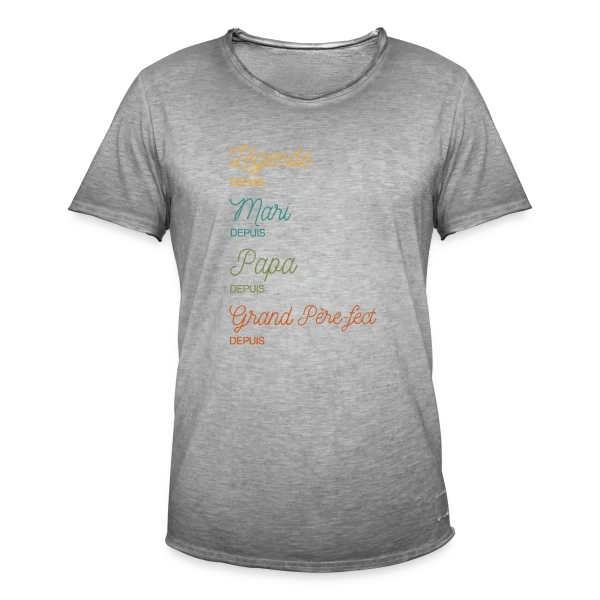 Grand Père-fect : Légende Personnalisée (Papa, Mari) sur T-shirt vintage Homme