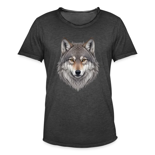 Tête de Loup Majestueuse sur T-shirt vintage Homme
