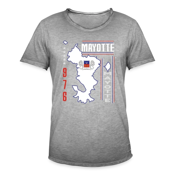 Carte Mayotte 976 sur T-shirt vintage Homme