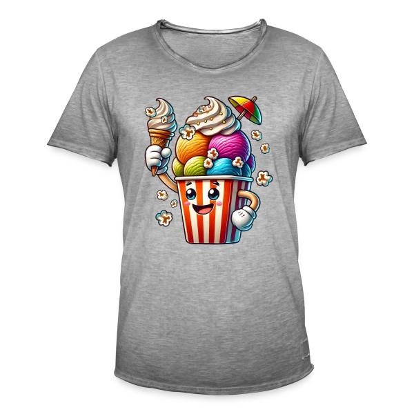 Glace Comic : Fun, Fraîcheur Estivale & Gourmandise sur T-shirt vintage Homme