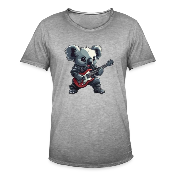 Koala Rocker Guitariste Heavy Metal sur T-shirt vintage Homme