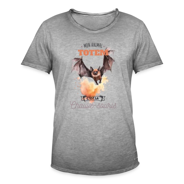 Chauve-souris Mon Animal Totem sur T-shirt vintage Homme