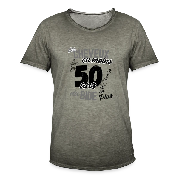 50 Ans : Cheveux en Moins, Bide en Plus sur T-shirt vintage Homme