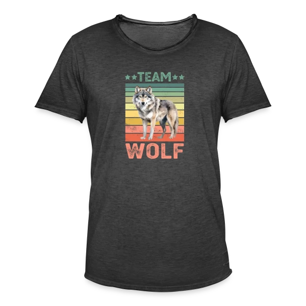 Équipe Loup Rétro sur T-shirt vintage Homme