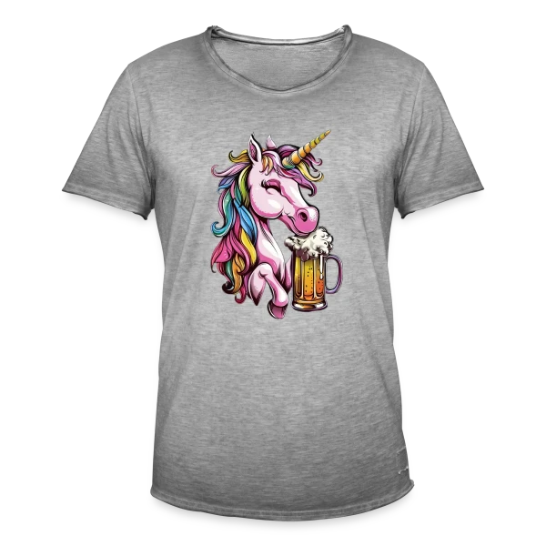 Licorne Bière Festive sur T-shirt vintage Homme