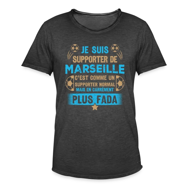 Supporter Marseillais Plus Fada sur T-shirt vintage Homme