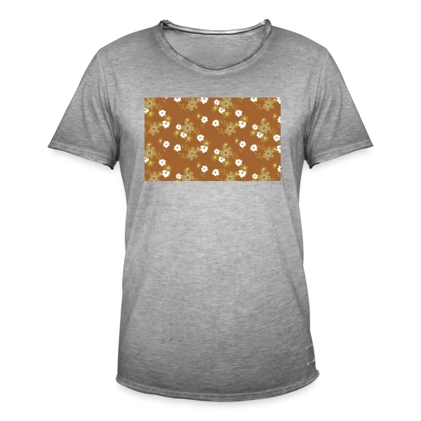 Fleurs Rétro Années 70 sur T-shirt vintage Homme