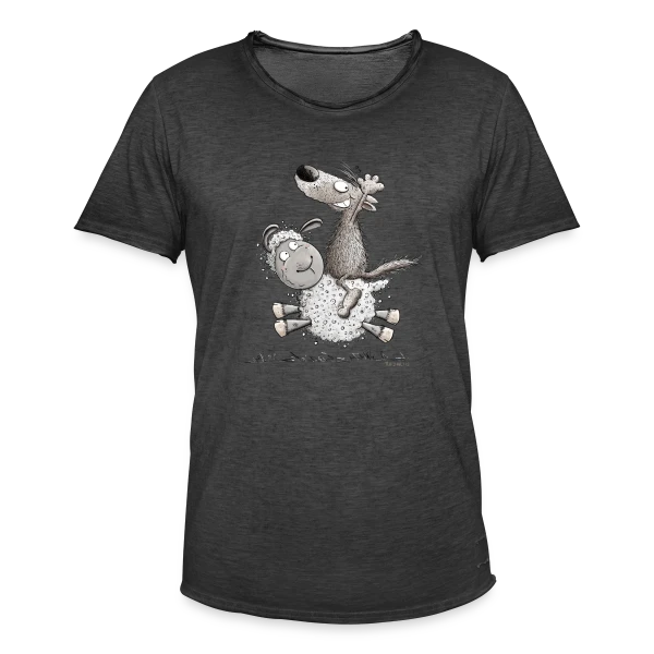 Loup Cavalier & Mouton Rigolo sur T-shirt vintage Homme