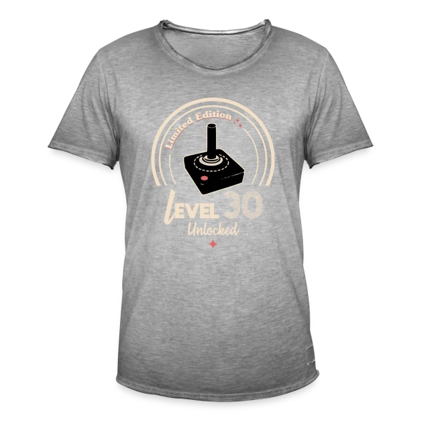 'Niveau 30 Débloqué' - Anniversaire Gamer sur T-shirt vintage Homme