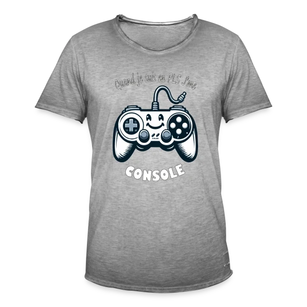 Joystick Souriant Rétro Gaming sur T-shirt vintage Homme
