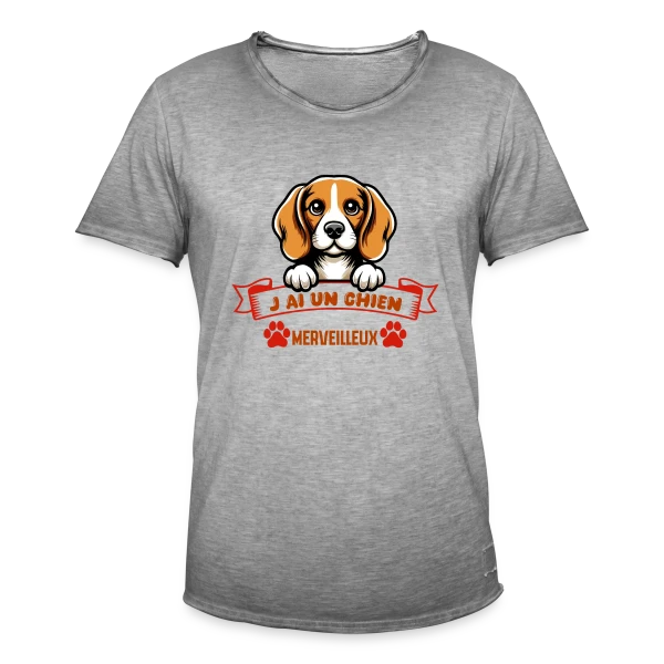 Beagle Adorable sur T-shirt vintage Homme