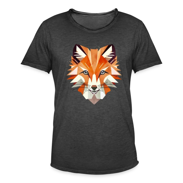 Renard Géométrique Éclatant sur T-shirt vintage Homme